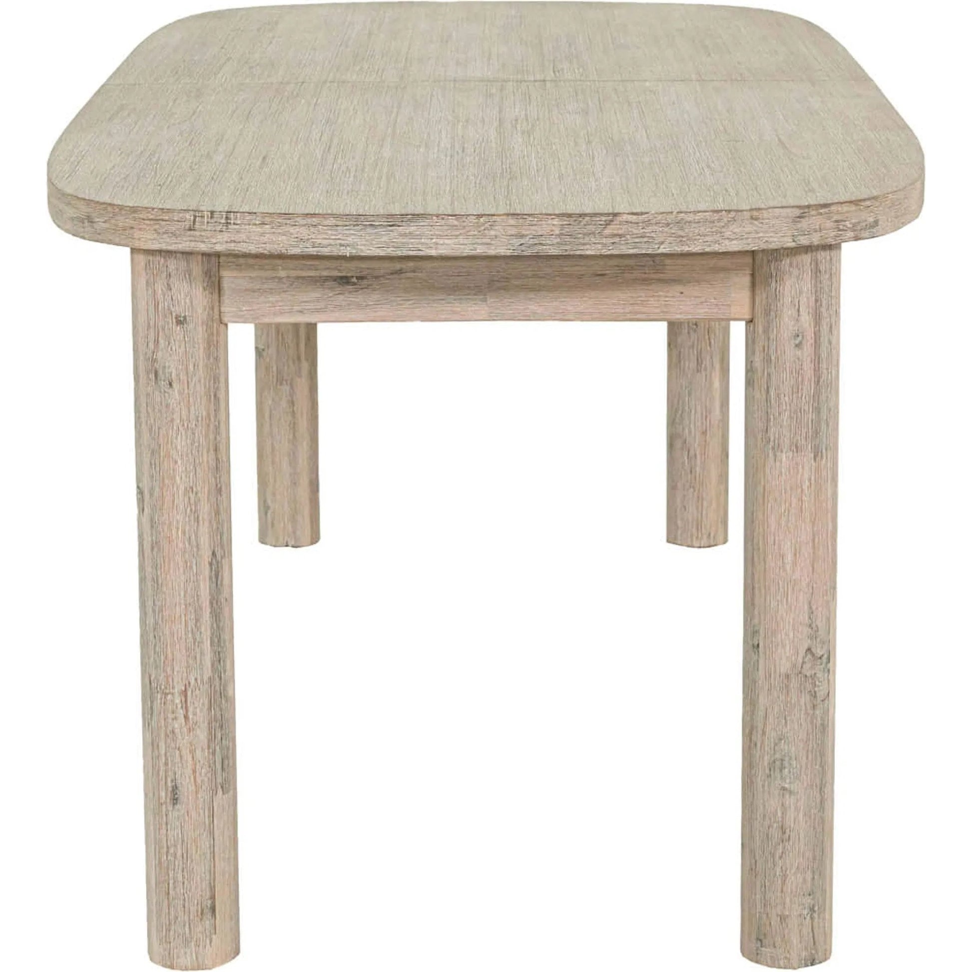 Oasis Extension Dining Table (70"/102") by LH Imports in beige and natural white washed. Made from solid acacia wood in a transitional style.