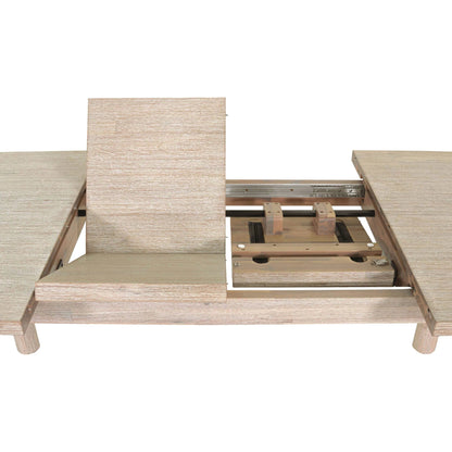 Oasis Extension Dining Table (70"/102") by LH Imports in beige and natural white washed. Made from solid acacia wood in a transitional style.