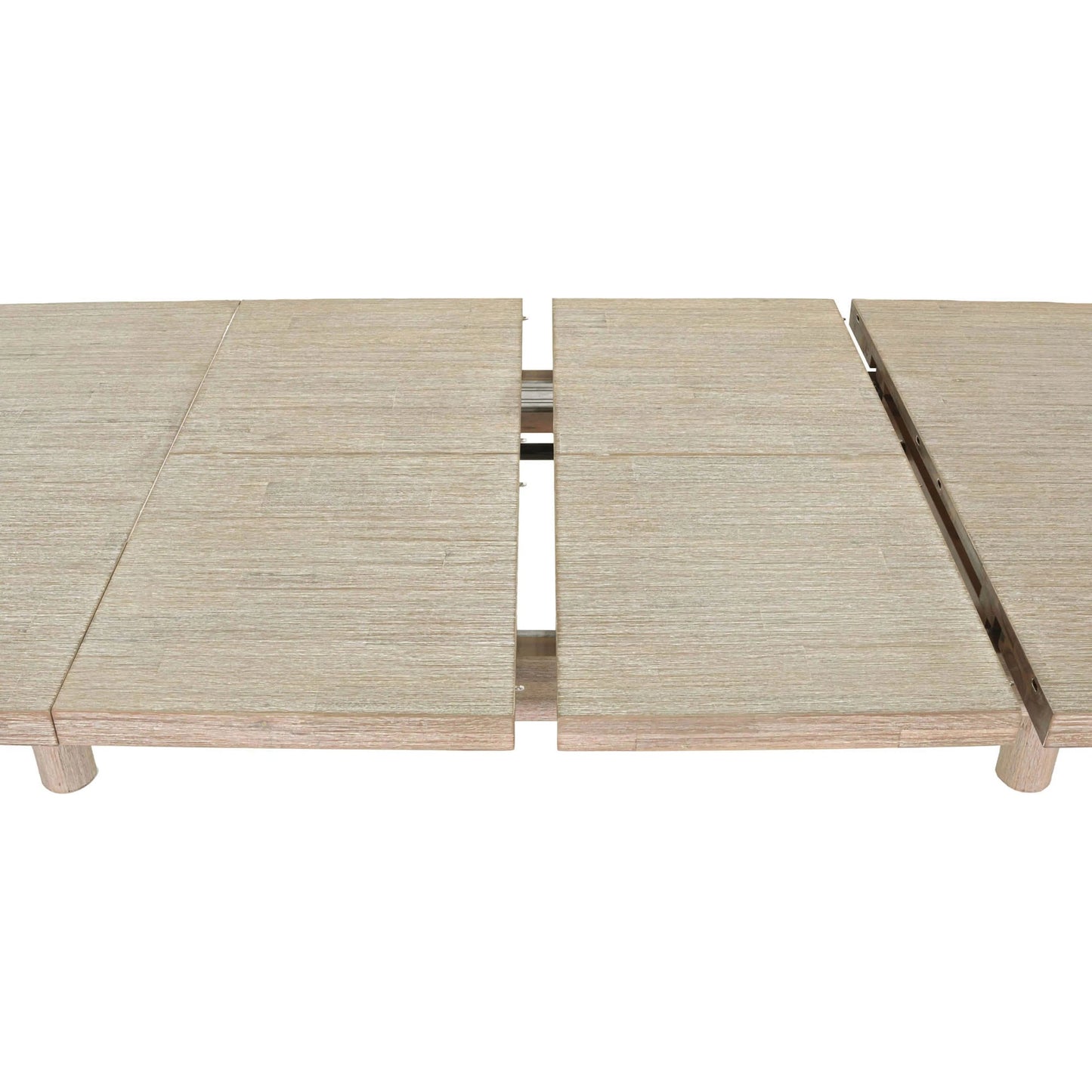 005 SI-2325148 | Closeup | Oasis Extension Dining Table (70"/102") by LH Imports in beige and natural white washed. Made from solid acacia wood in a transitional style.