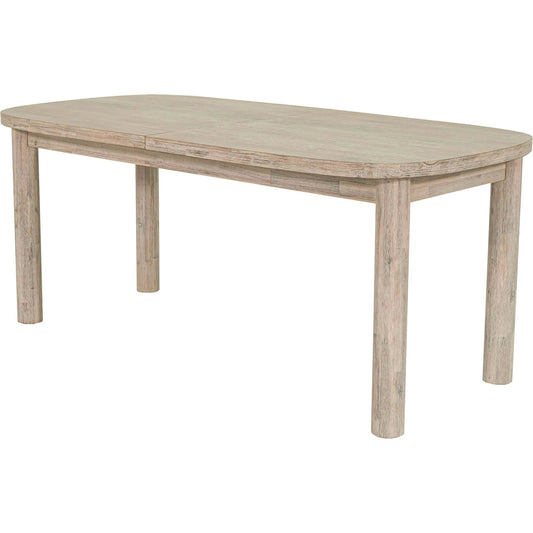 Oasis Extension Dining Table (70"/102") by LH Imports in beige and natural white washed. Made from solid acacia wood in a unique style.