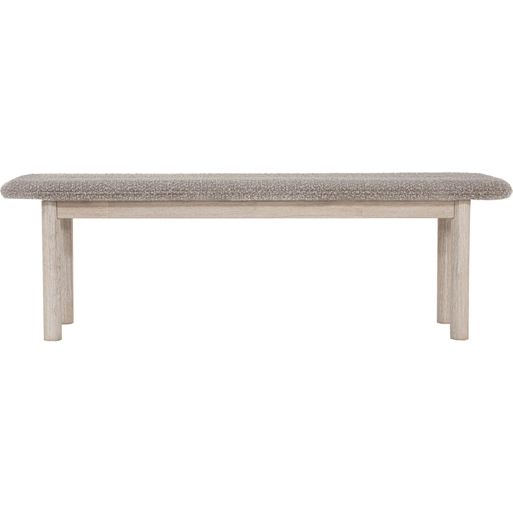 Oasis Bench by LH Imports in oatmeal and natural white washed. Made from solid acacia wood, polyester, acrylic, pu foam, polyester fiber in a transitional style.