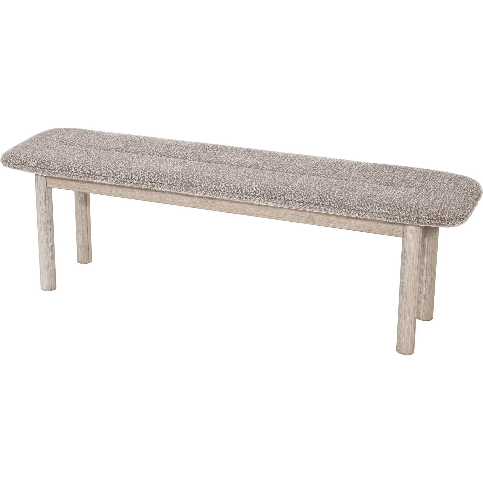 Oasis Bench by LH Imports in oatmeal and natural white washed. Made from solid acacia wood, polyester, acrylic, pu foam, polyester fiber in a transitional style.