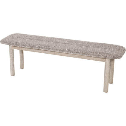 Oasis Bench by LH Imports in oatmeal and natural white washed. Made from solid acacia wood, polyester, acrylic, pu foam, polyester fiber in a transitional style.