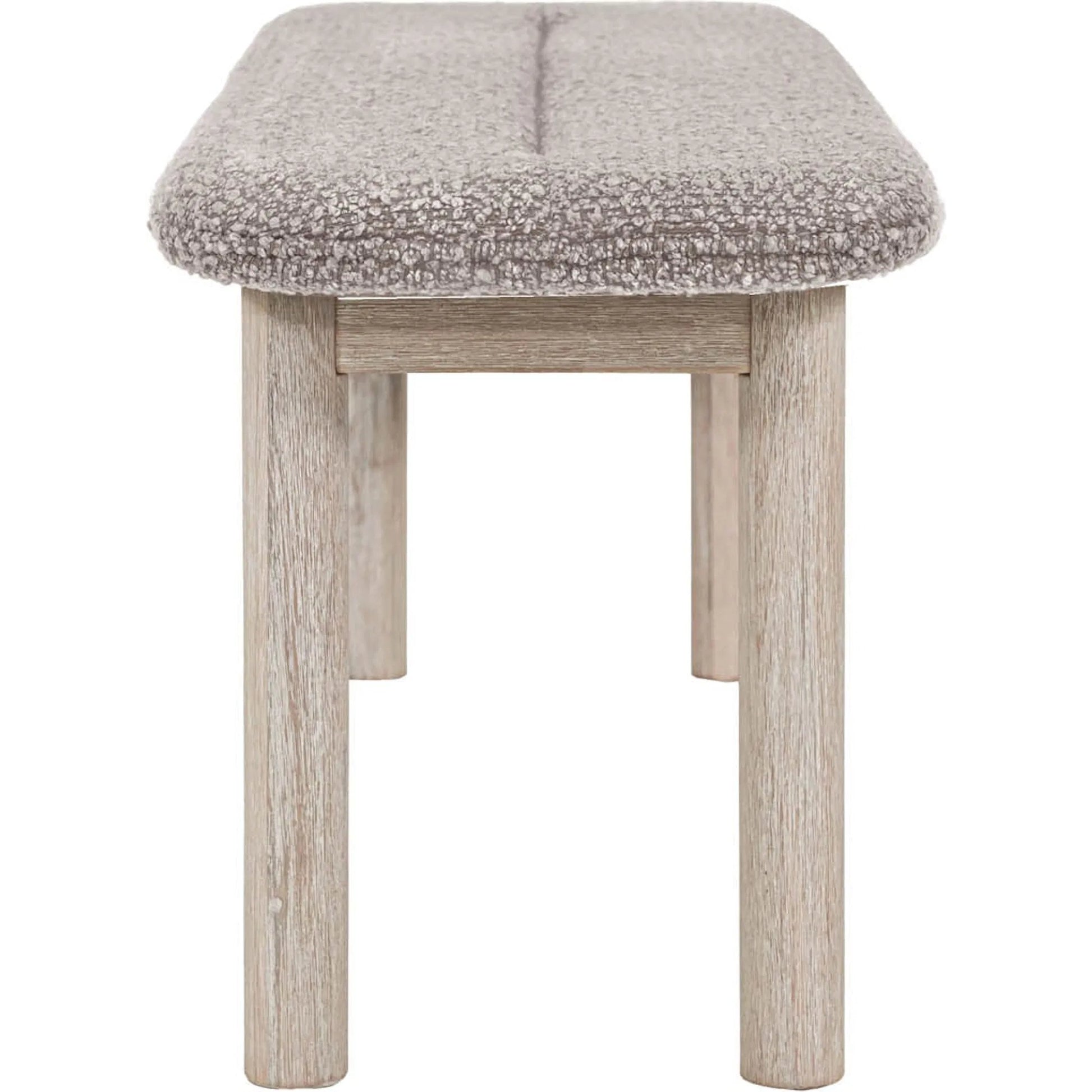 Oasis Bench by LH Imports in oatmeal and natural white washed. Made from solid acacia wood, polyester, acrylic, pu foam, polyester fiber in a transitional style.