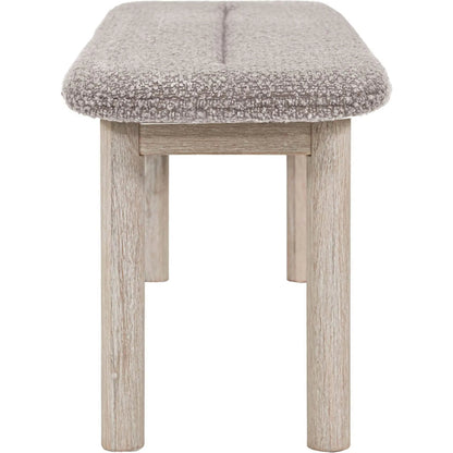 Oasis Bench by LH Imports in oatmeal and natural white washed. Made from solid acacia wood, polyester, acrylic, pu foam, polyester fiber in a transitional style.