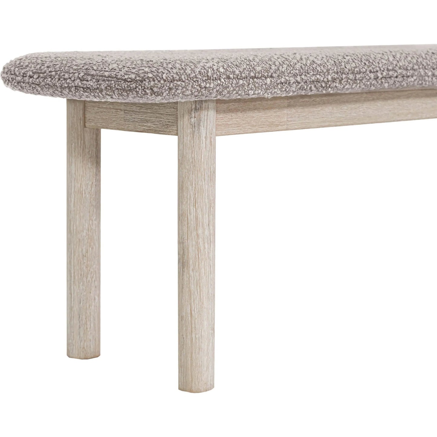 007 SI-2325149 | Closeup | Oasis Bench by LH Imports in oatmeal and natural white washed. Made from solid acacia wood, polyester, acrylic, pu foam, polyester fiber in a transitional style.