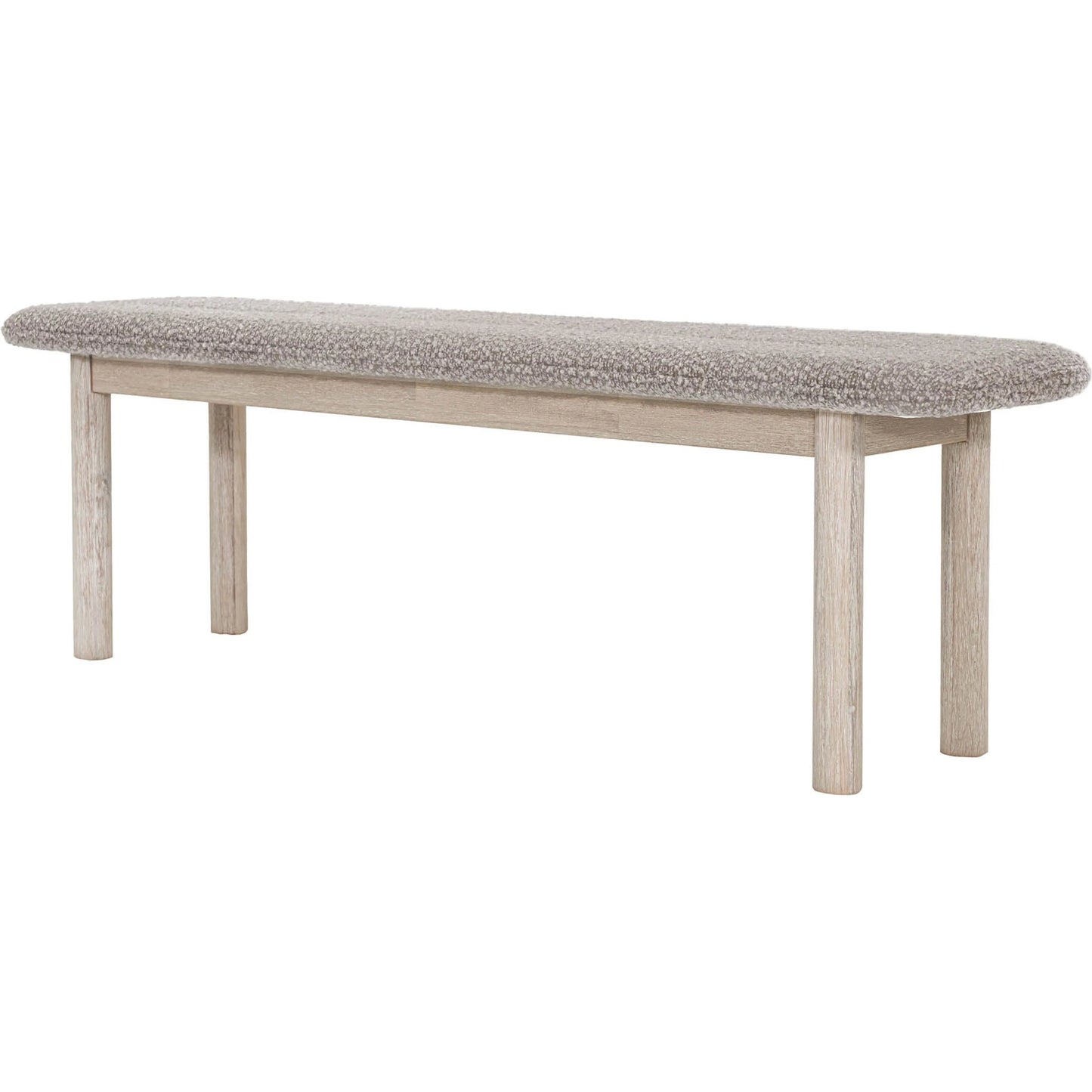 001 SI-2325149 | Primary Silo | Oasis Bench by LH Imports in oatmeal and natural white washed. Made from solid acacia wood, polyester, acrylic, pu foam, polyester fiber in a transitional style.