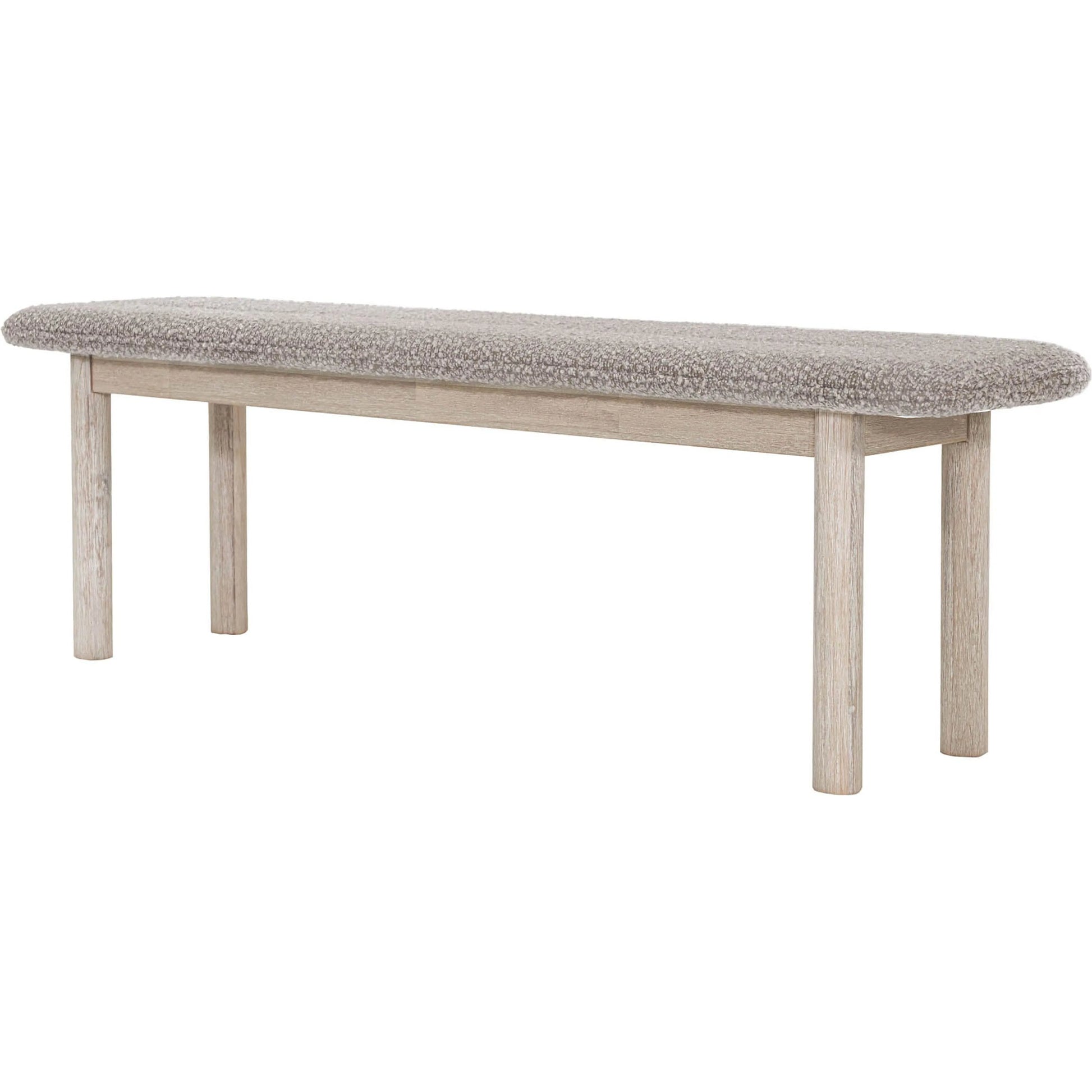Oasis Bench by LH Imports in oatmeal and natural white washed. Made from solid acacia wood, polyester, acrylic, pu foam, polyester fiber in a transitional style.