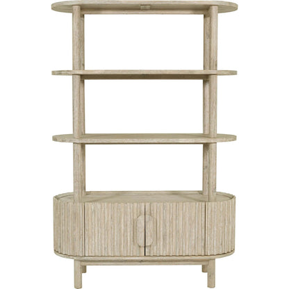 Oasis Bookcase by LH Imports in beige and natural white washed. Made from solid acacia wood, mdf acacia veneer in a transitional style.