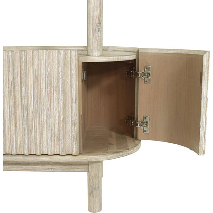 Oasis Bookcase by LH Imports in beige and natural white washed. Made from solid acacia wood, mdf acacia veneer in a transitional style.