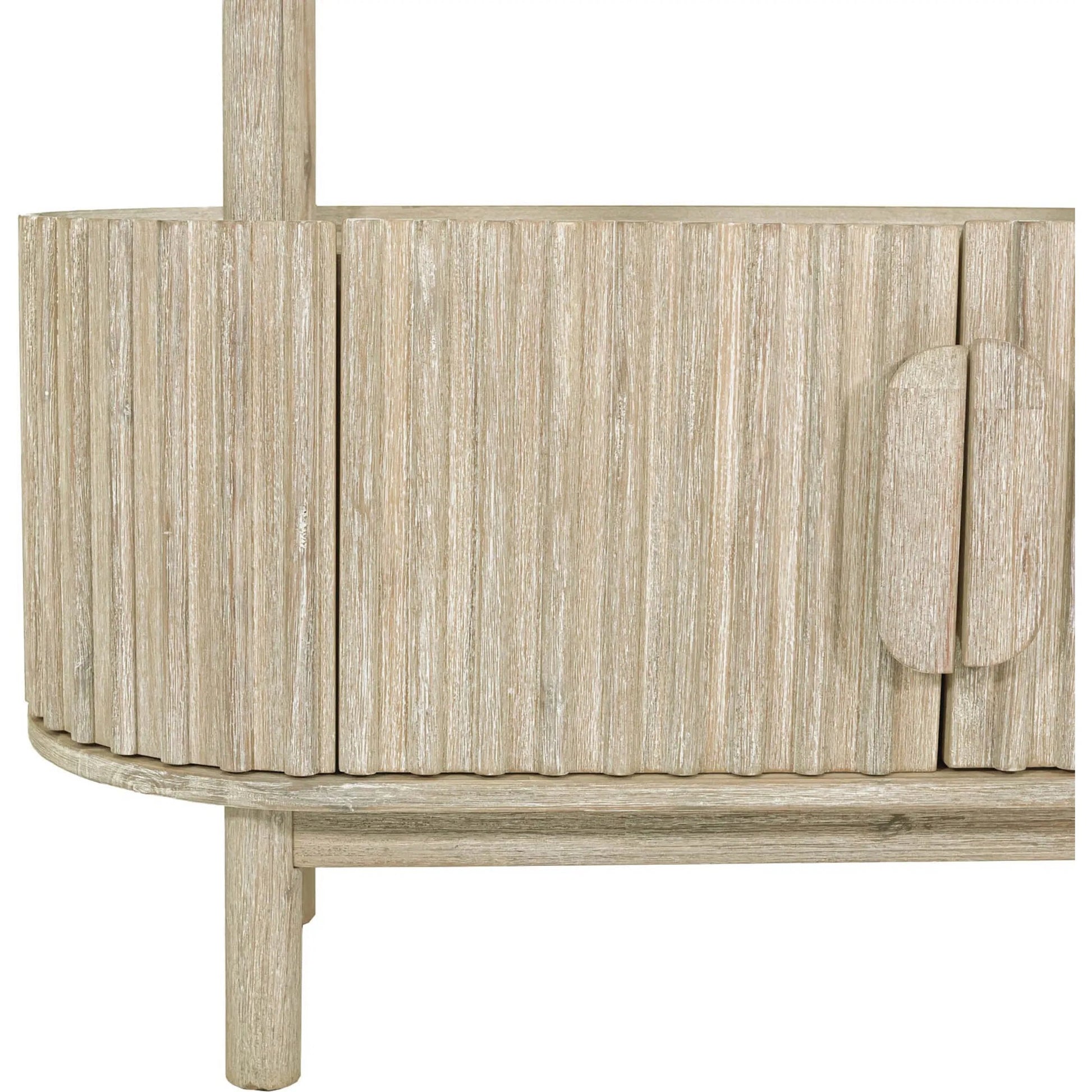 Oasis Bookcase by LH Imports in beige and natural white washed. Made from solid acacia wood, mdf acacia veneer in a transitional style.