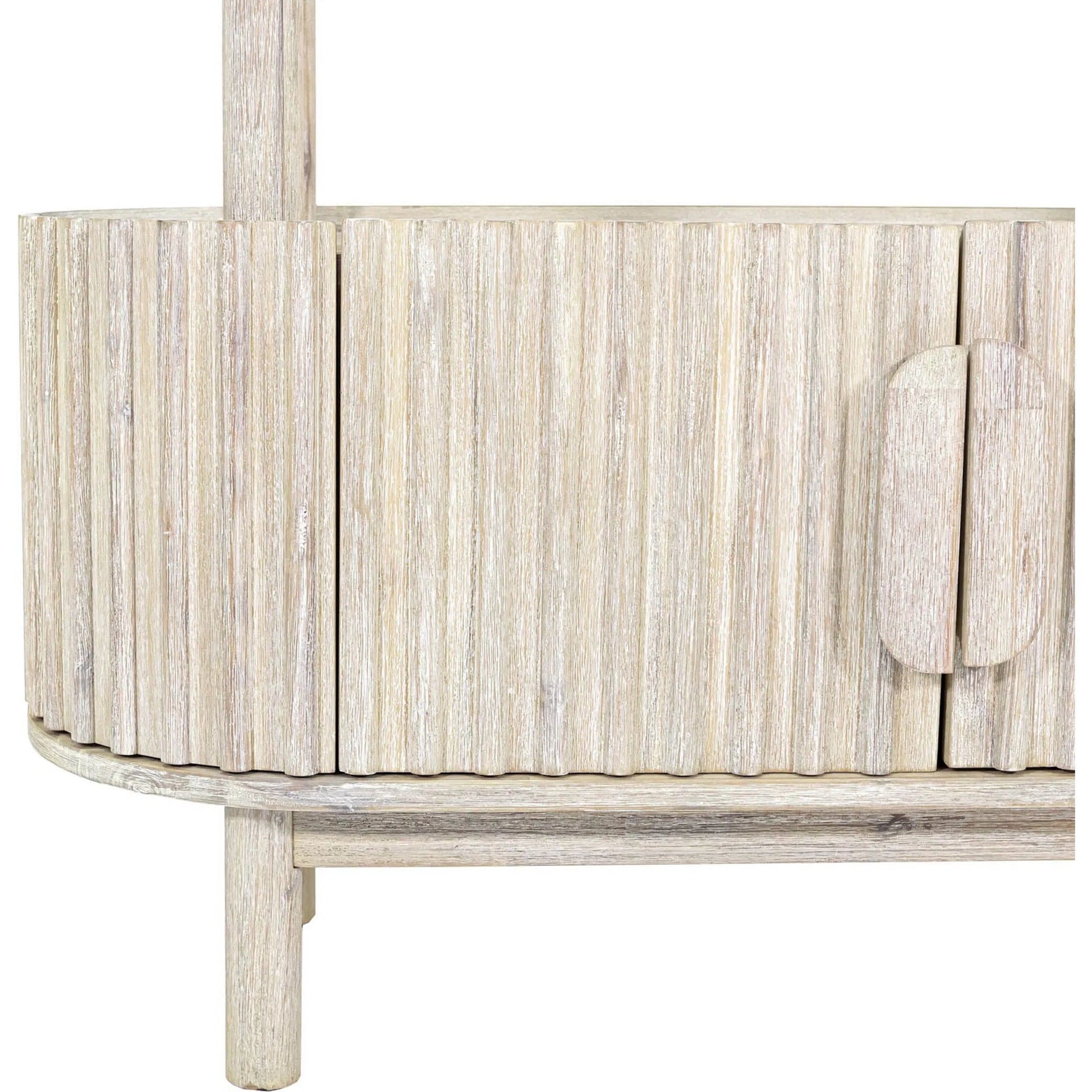 Oasis Bookcase by LH Imports in beige and natural white washed. Made from solid acacia wood, mdf acacia veneer in a transitional style.