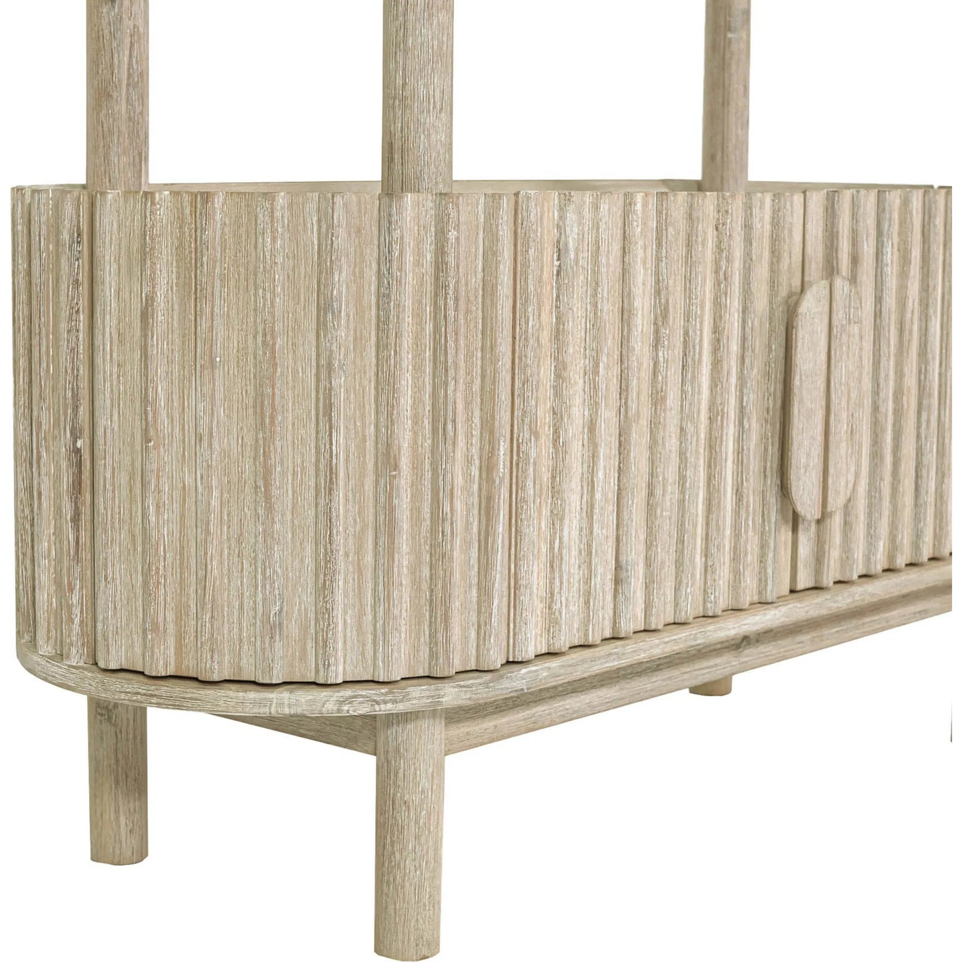 Oasis Bookcase by LH Imports in beige and natural white washed. Made from solid acacia wood, mdf acacia veneer in a transitional style.