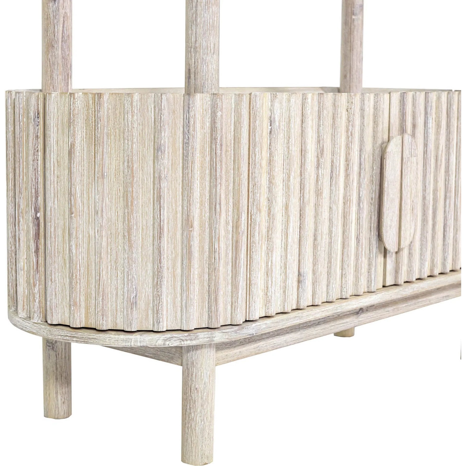 Oasis Bookcase by LH Imports in beige and natural white washed. Made from solid acacia wood, mdf acacia veneer in a transitional style.