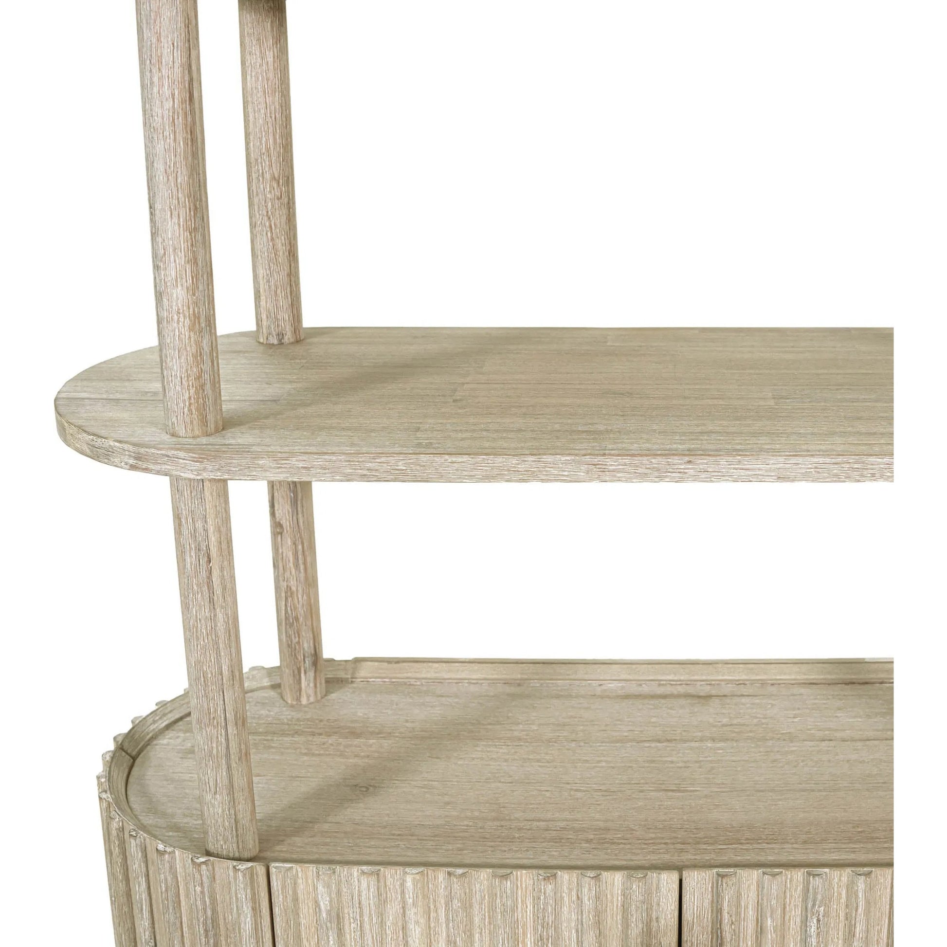 Oasis Bookcase by LH Imports in beige and natural white washed. Made from solid acacia wood, mdf acacia veneer in a transitional style.