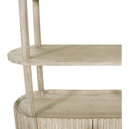 Oasis Bookcase by LH Imports in beige and natural white washed. Made from solid acacia wood, mdf acacia veneer in a transitional style.