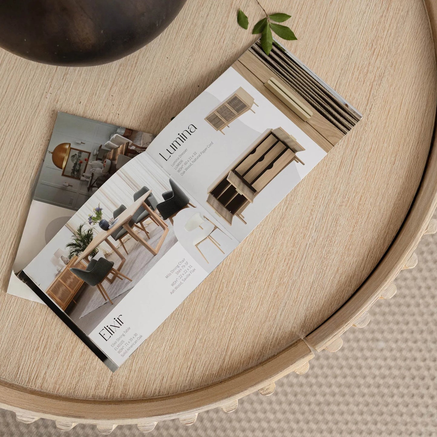 003 SI-2325152 | Lifestyle | Oasis Coffee Table by LH Imports in beige and natural white washed. Made from solid acacia wood, mdf acacia veneer in a transitional style.