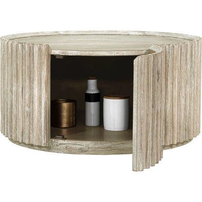 Oasis Coffee Table by LH Imports in beige and natural white washed. Made from solid acacia wood, mdf acacia veneer in a transitional style.
