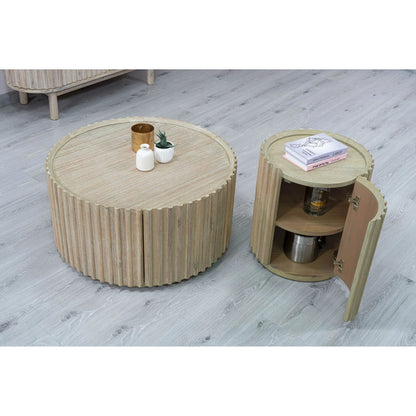 Oasis Coffee Table by LH Imports in beige and natural white washed. Made from solid acacia wood, mdf acacia veneer in a transitional style.