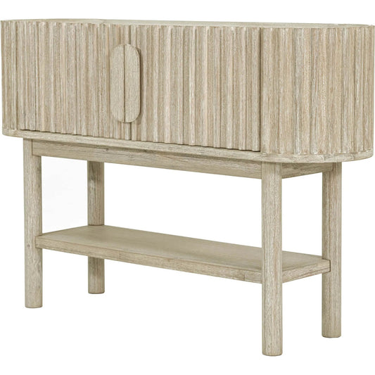 Oasis Console by LH Imports in beige and natural white washed. Made from solid acacia wood, mdf acacia veneer in a unique style.