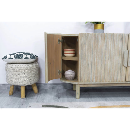Oasis Sideboard by LH Imports in beige and natural white washed. Made from solid acacia wood, mdf acacia veneer in a transitional style.