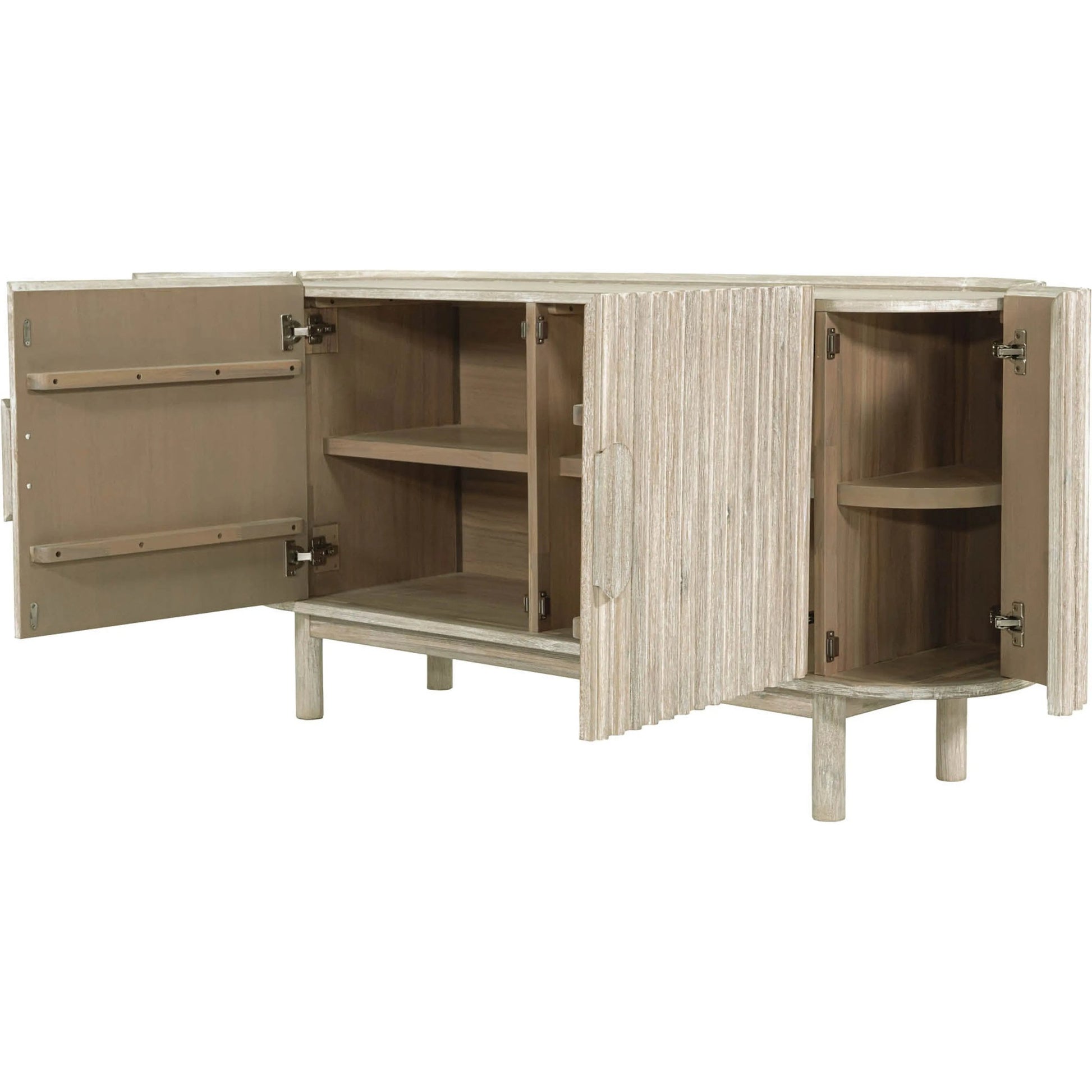 Oasis Sideboard by LH Imports in beige and natural white washed. Made from solid acacia wood, mdf acacia veneer in a transitional style.