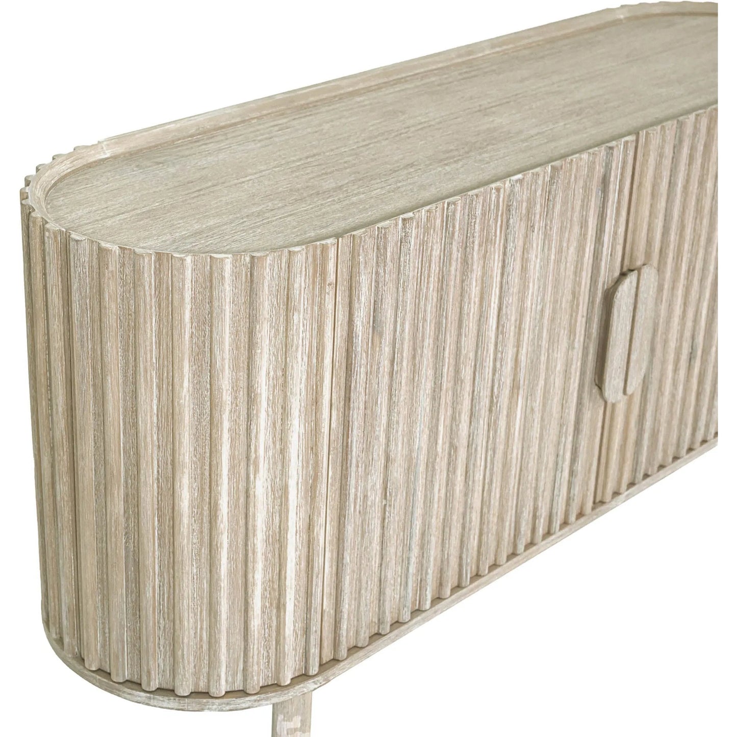 015 SI-2325154 | Closeup | Oasis Sideboard by LH Imports in beige and natural white washed. Made from solid acacia wood, mdf acacia veneer in a transitional style.