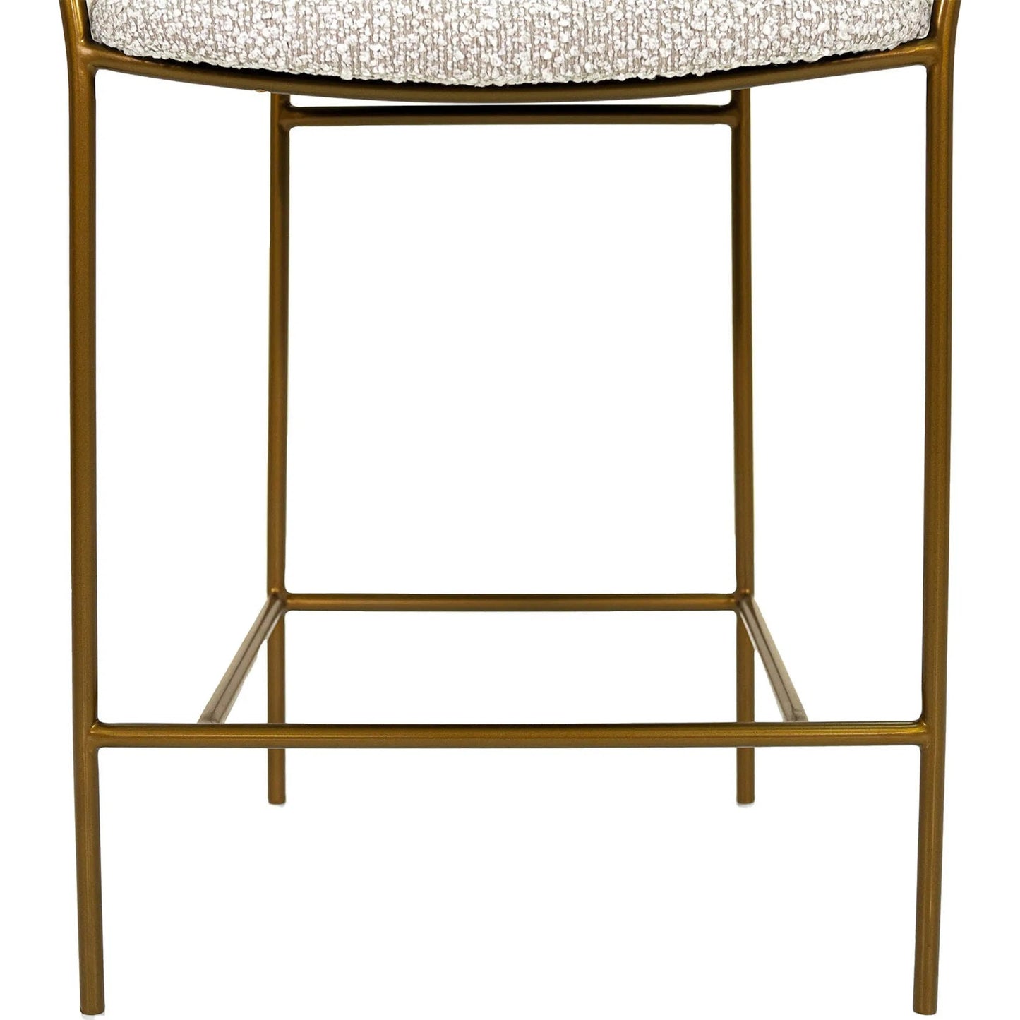 002 SI-2325156 | Closeup | Oasis Arm Counter Stool by LH Imports in pearl grey, bronze and antique bronze. Made from iron, 90% polyester, 10%acrylic, pu foam, polyester fiber in a transitional style.