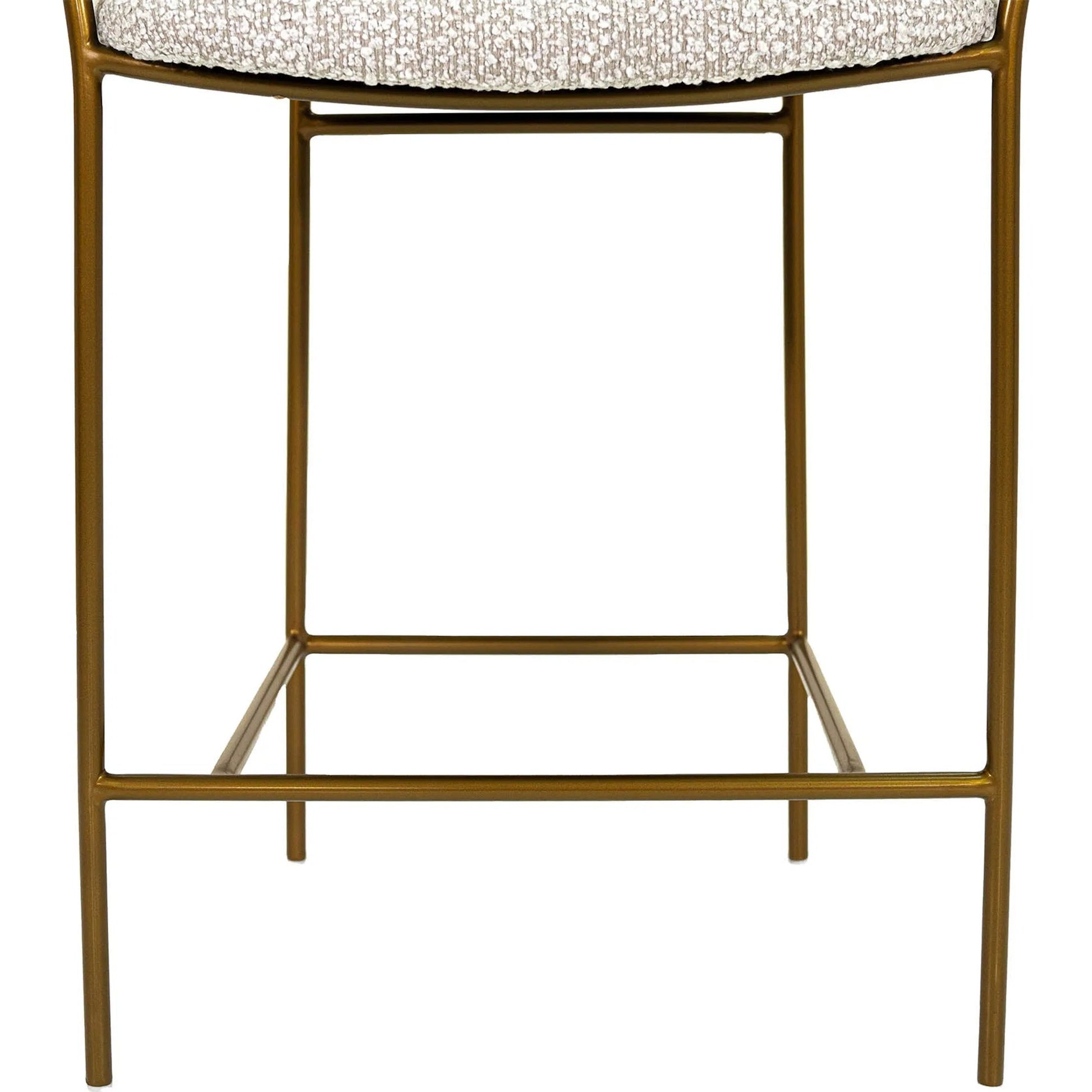 Oasis Arm Counter Stool by LH Imports in pearl grey, bronze and antique bronze. Made from iron, 90% polyester, 10%acrylic, pu foam, polyester fiber in a transitional style.