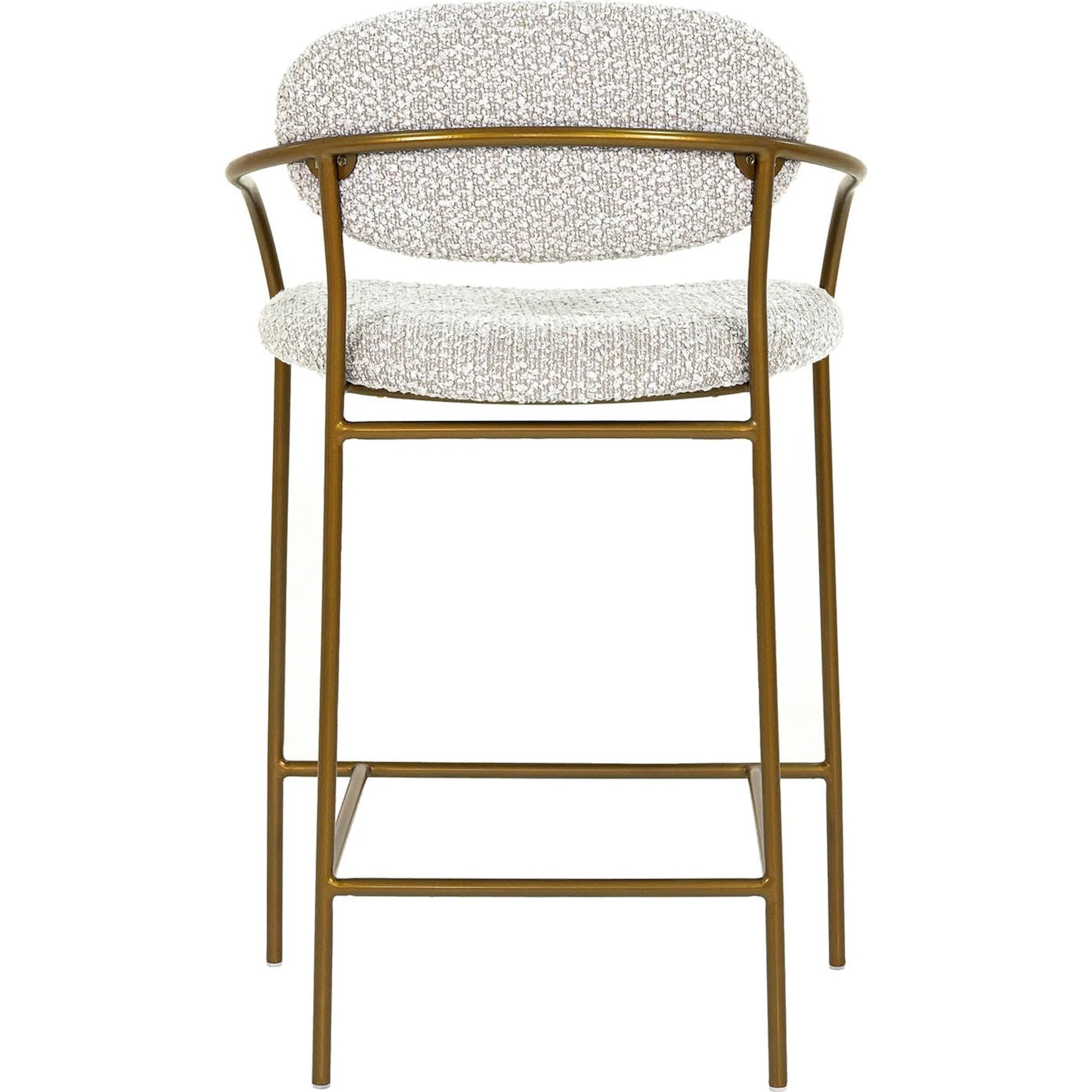 Oasis Arm Counter Stool by LH Imports in pearl grey, bronze and antique bronze. Made from iron, 90% polyester, 10%acrylic, pu foam, polyester fiber in a transitional style.
