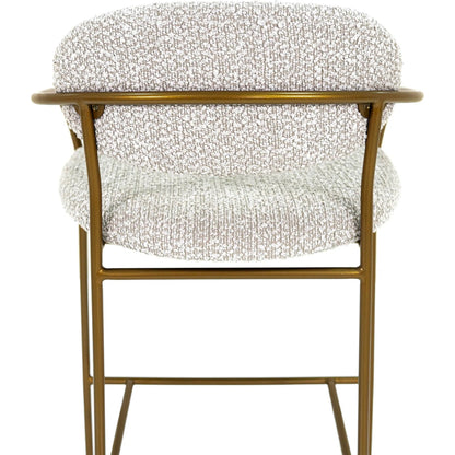 Oasis Arm Counter Stool by LH Imports in pearl grey, bronze and antique bronze. Made from iron, 90% polyester, 10%acrylic, pu foam, polyester fiber in a transitional style.