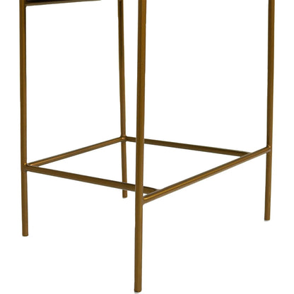 Oasis Arm Counter Stool by LH Imports in pearl grey, bronze and antique bronze. Made from iron, 90% polyester, 10%acrylic, pu foam, polyester fiber in a transitional style.