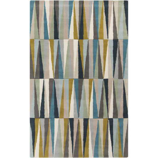 Oasis Rug - 964 by Surya in ash gray, aqua. Made from 100% wool in a unique style.