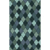 Deep Teal, Dark Green, Sage, Denim, Ice Blue / 9' x 13'
