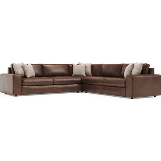 001 SI-2539274 | Primary Silo | Nest 3-PIECE Leather Sectional by Bernhardt in brown. Made from leather in a unique style.