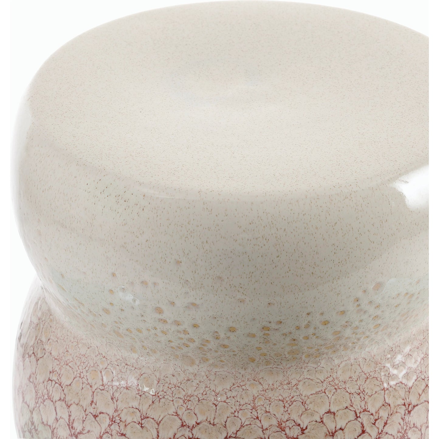 002 SI-2169162 | Closeup | Osambela End Table.- 538747 by Surya in top: coral, cream, base: coral and glazedglazed. Made from ceramic in a modern style.