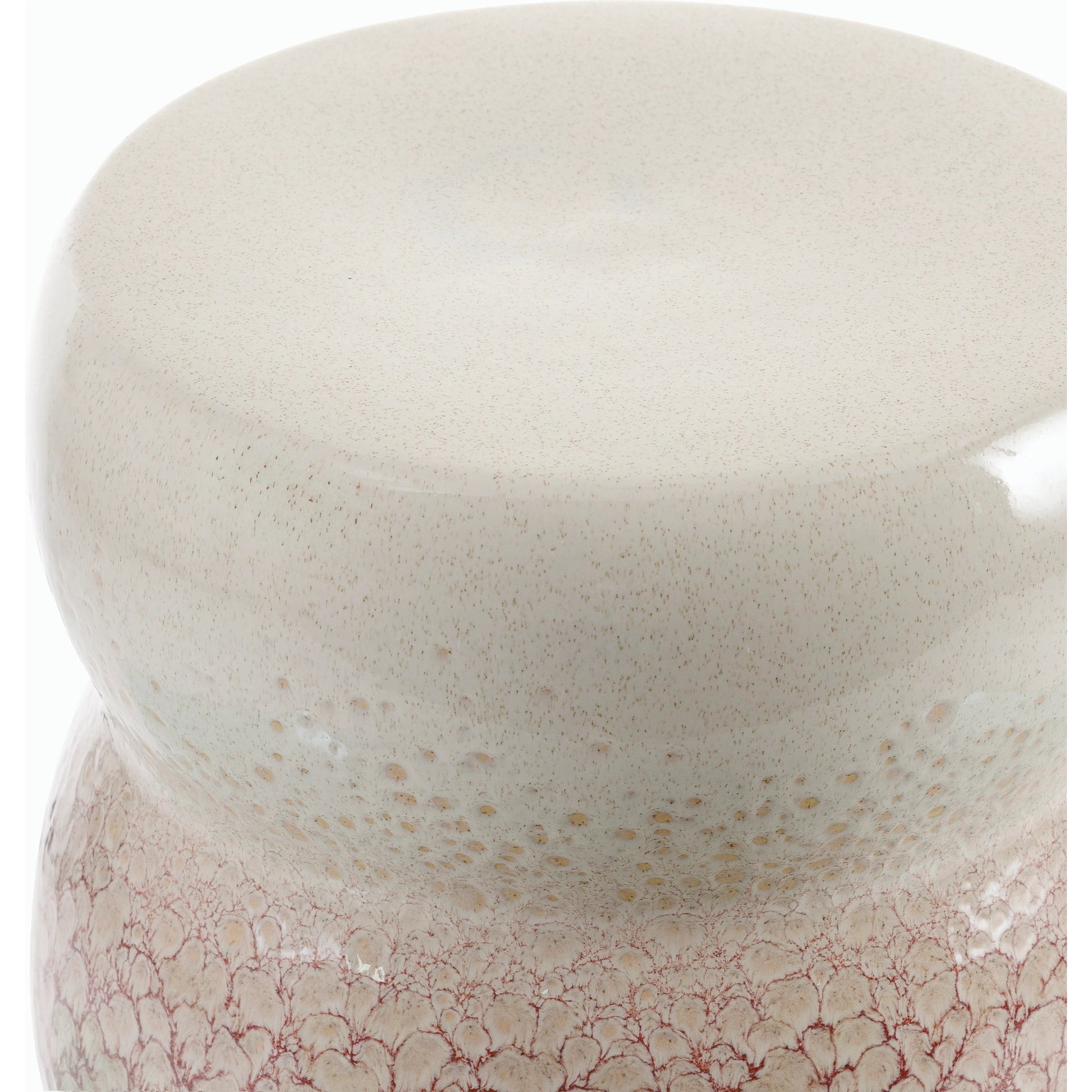 Osambela End Table.- 538747 by Surya in top: coral, cream, base: coral and glazedglazed. Made from ceramic in a modern style.