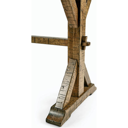 Casual Accents Medium Driftwood Dining Table 54" by Jonathan Charles in medium driftwood. Made from acacia in a modern style.