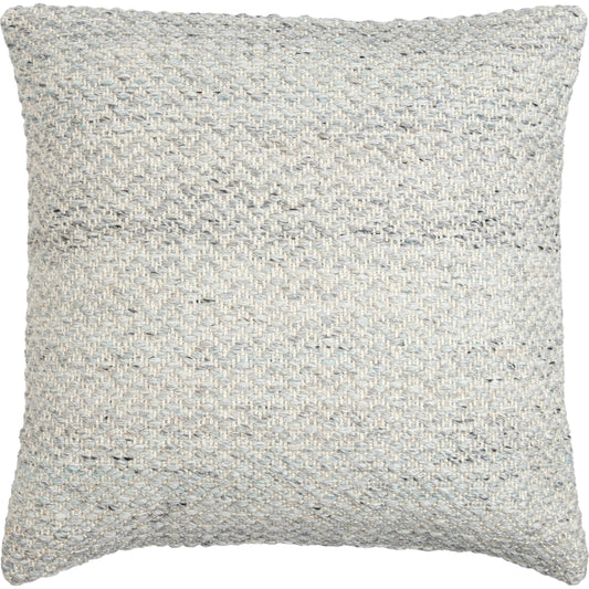Objective Pillow - 527833 by Livabliss in light gray, slate, cream. Made from front: 100% recycled pet yarn, back: 100% polyester in a modern style.