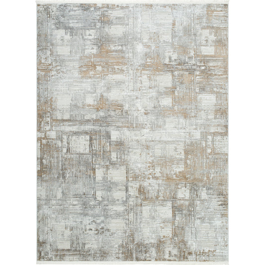 Obsession Rug - 32719 by Livabliss in cream, gray, light gray, light brown, charcoal. Made from main: 100% polyester in a unique style.