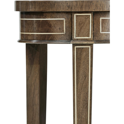 Sherwood Oak Mahogany Oval Lamp Table by Jonathan Charles in brown and light antique mahogany. Made from acacia in a traditional style.