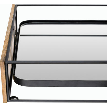 Obsidian Floor Mirror - 32287 by Surya in black and matte. Made from frame: metal, frame (substrate): metal in a modern style.