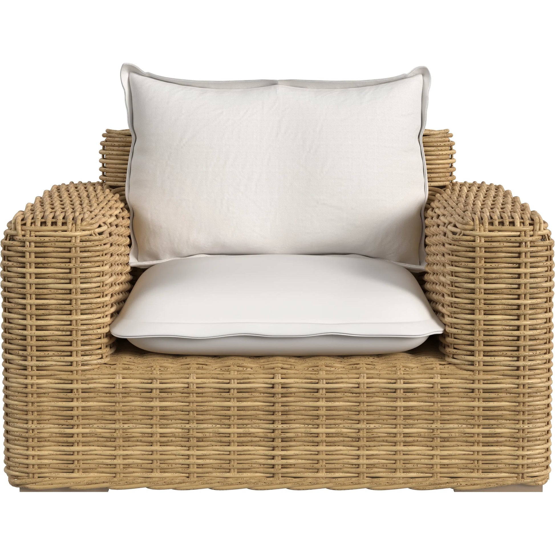 Playa Outdoor Oversized Club Chair by Sunset West in medium wood. Made from resin wicker in a rustic style.