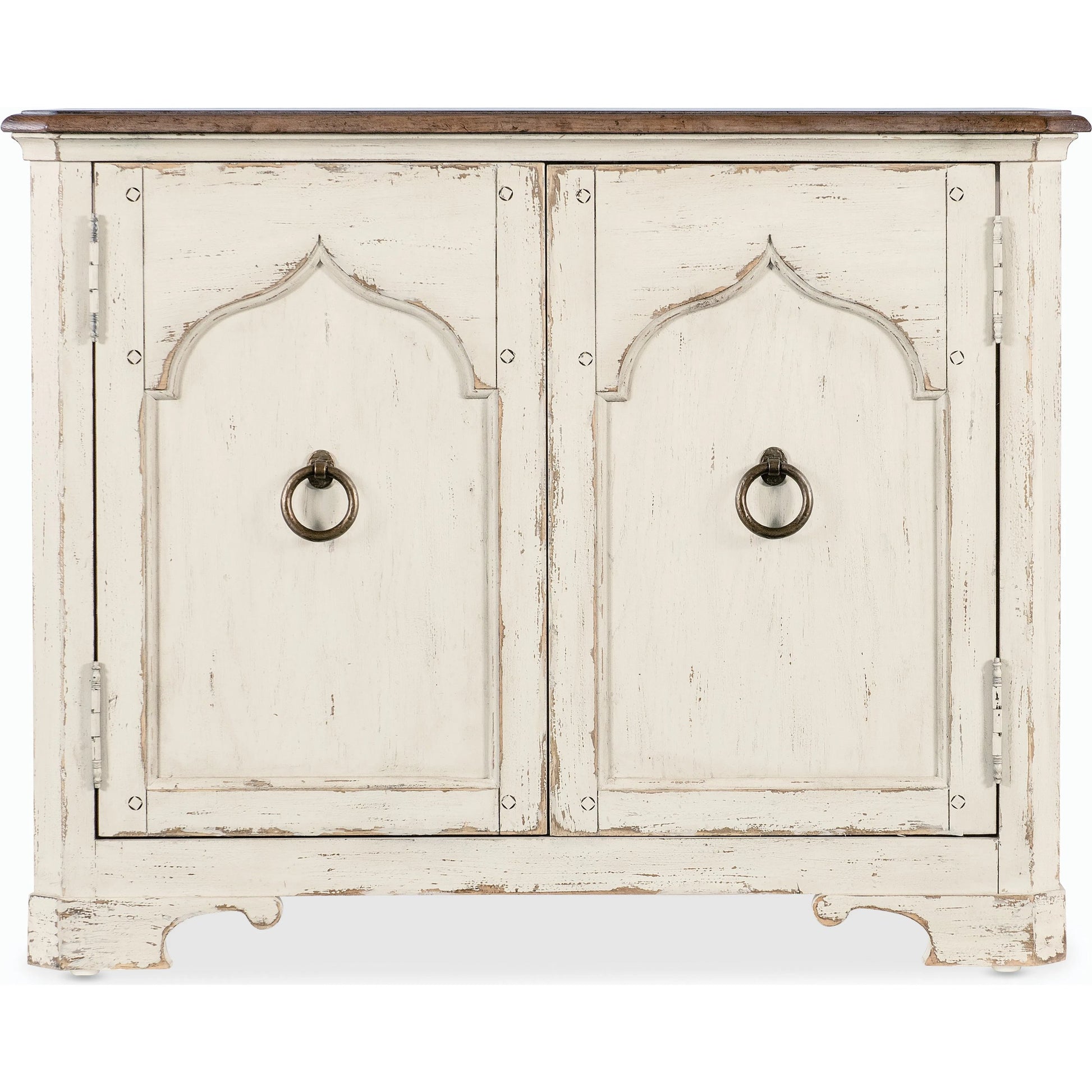 Americana Two-Door Nightstand by Hooker Furniture. Made from oak veneers with solid-wood edge top in a cottage & farmhouse style.