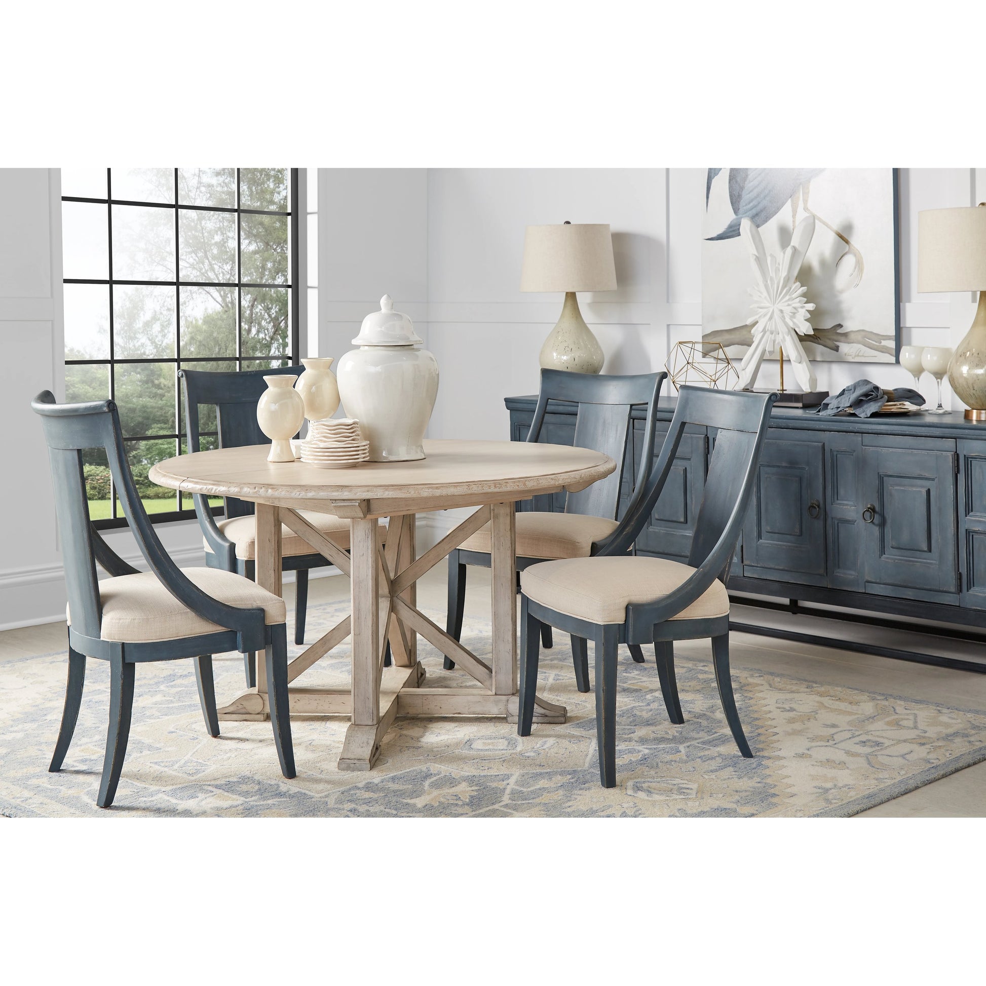 Alcove Entertainment Console by A.R.T. Furniture in slate, burnished brass. Made from acacia solids, maple veneers, iron in a transitional style.