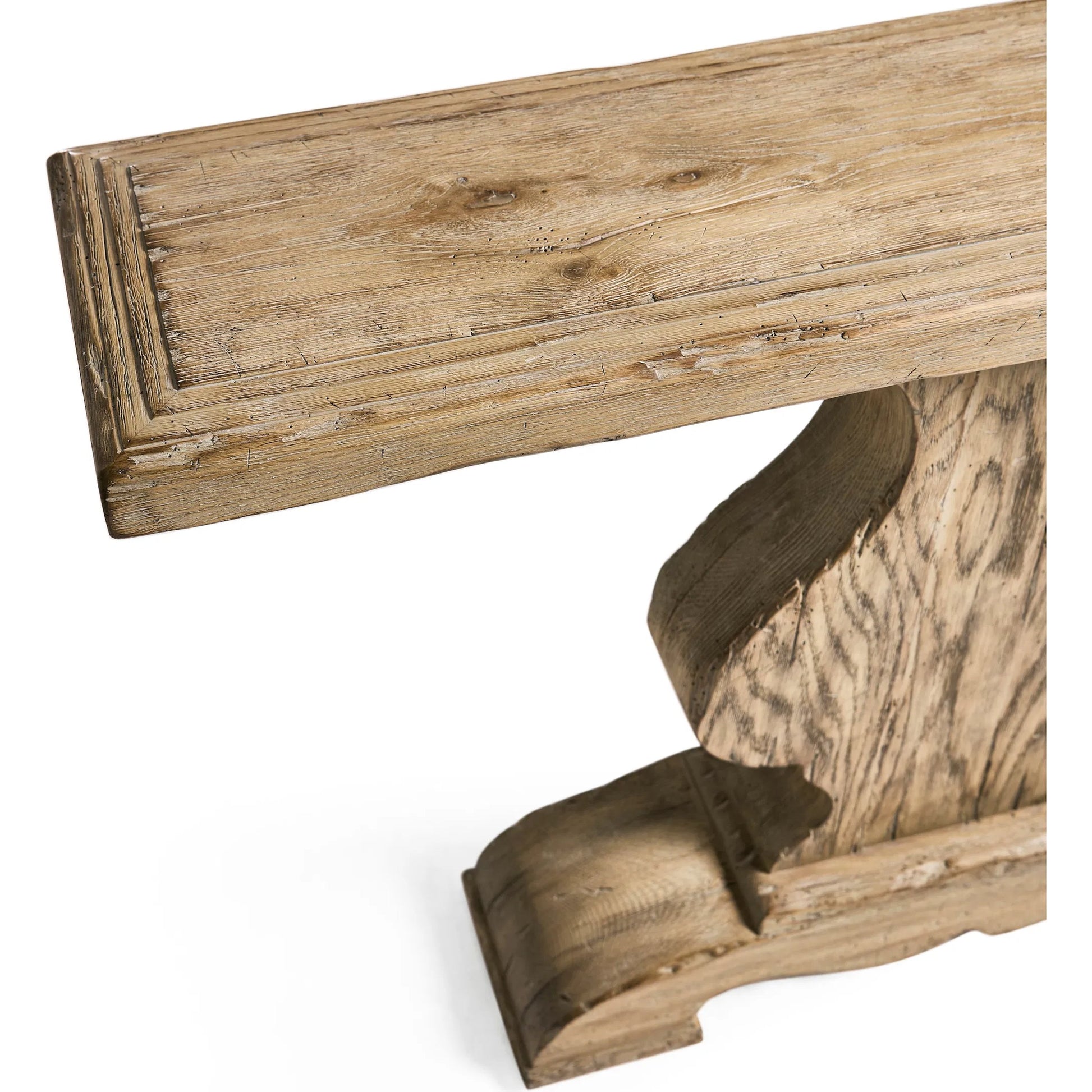 Sagehill Pedestal Console Table by Jonathan Charles in timberon grey oak. Made from main oak veneer in a unique style.