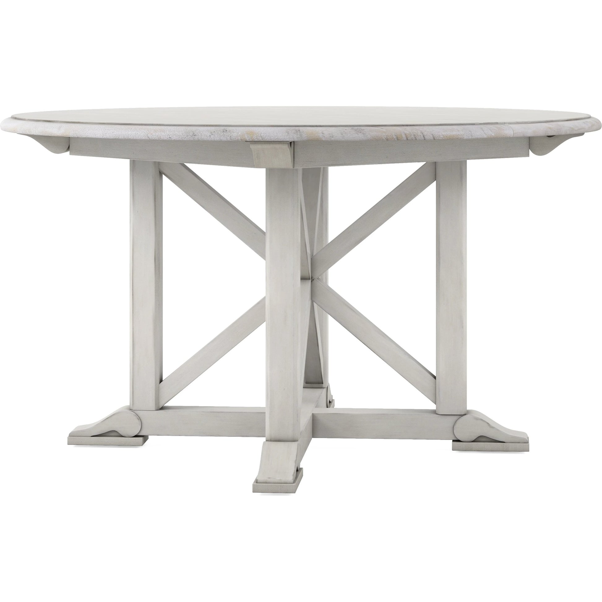 Alcove Round Dining Table by A.R.T. Furniture in belgian ivory. Made from acacia solids, maple veneers in a traditional style.
