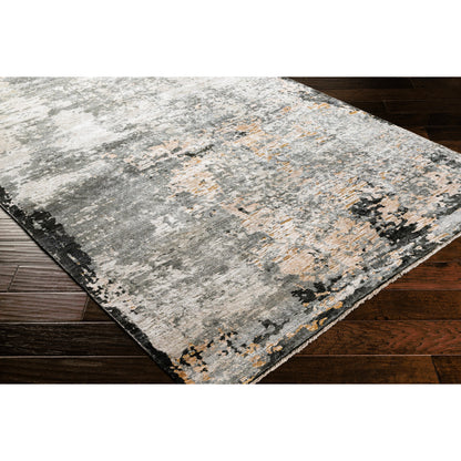 Ocean Rug - 26050 by Surya in taupe, light gray, brown, oatmeal, black. Made from 60% new zealand wool, 40% viscose in a unique style.