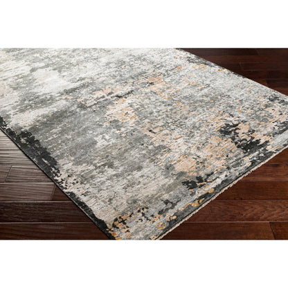 Ocean Rug - 26050 by Surya in taupe, light gray, brown, oatmeal, black. Made from 60% new zealand wool, 40% viscose in a unique style.