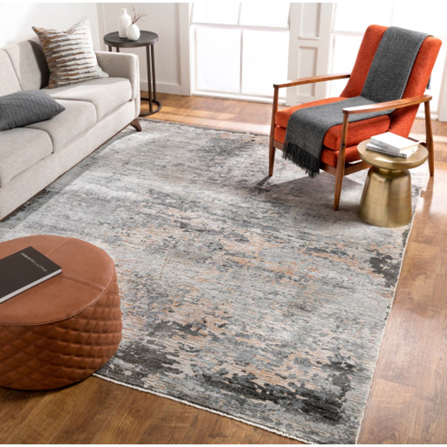 010 SI-1887725,SI-1887726,SI-1887727,SI-1887728,SI-1887729,SI-1887730,SI-1887731 | Lifestyle | Ocean Rug - 26050 by Surya in taupe, light gray, brown, oatmeal, black. Made from 60% new zealand wool, 40% viscose in a unique style.